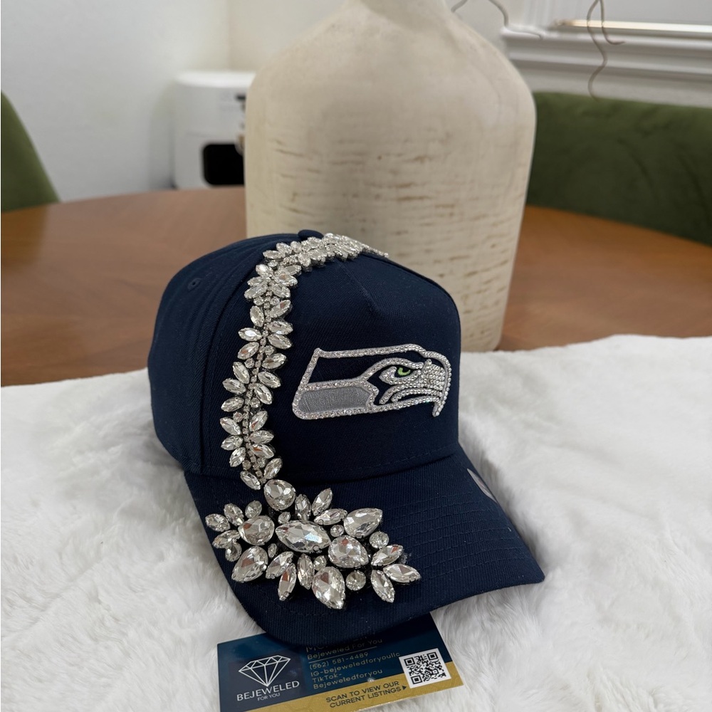 Seattle Seahawks SnapBack Hat with Crystal Embellishments